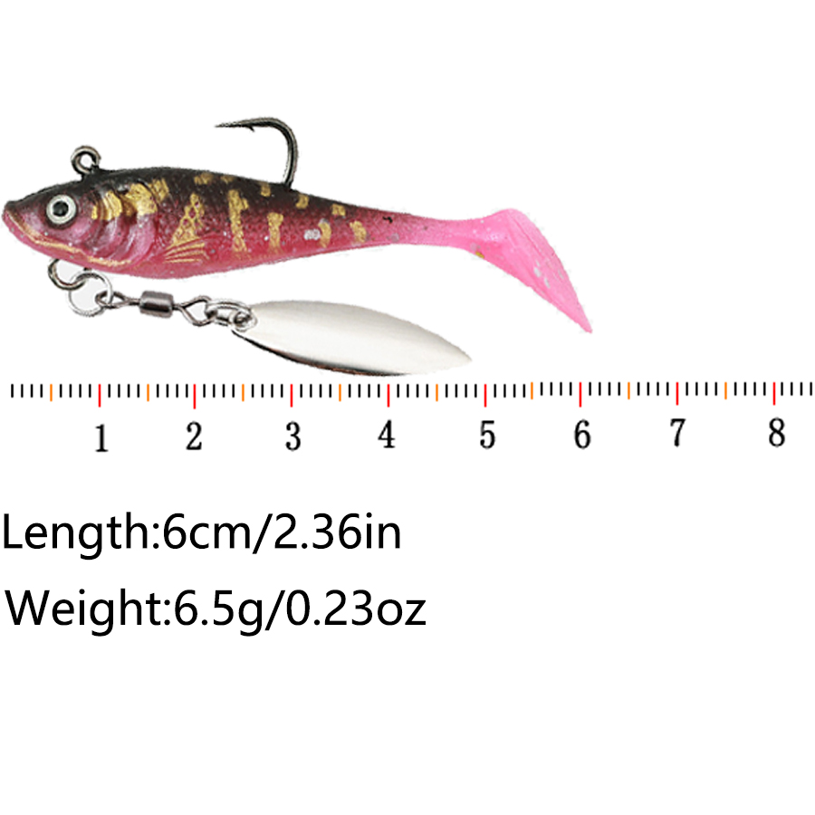 5PCS T-Tail Soft Bait Artifici - Fishing Lure Spinnerbait บทวิจารณ์และราคา