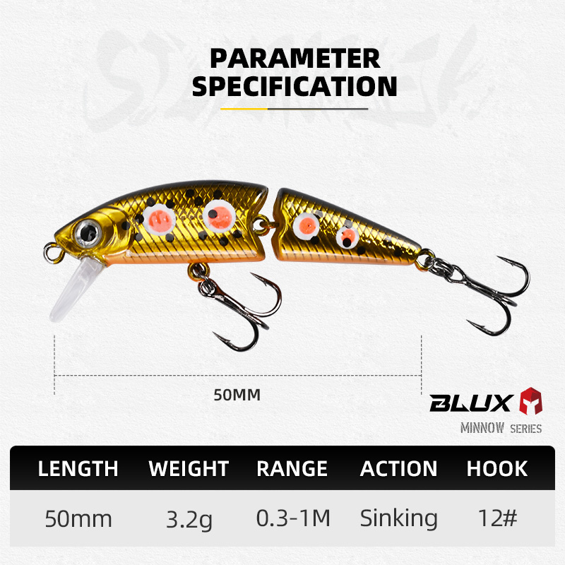 BLUX DR. Minnow Joint 50S Swim - Fishing Lure Swimbait บทวิจารณ์และราคา