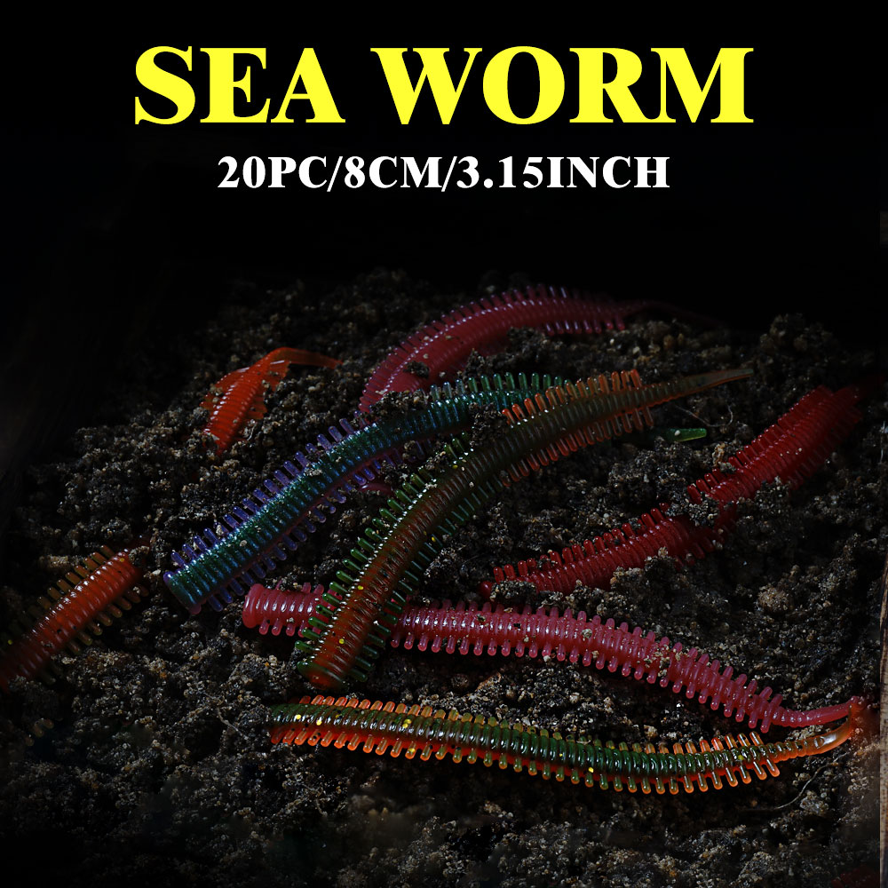 SUNMILE 10pcs Sand Worm lures  - Fishing Lure Soft Plastic บทวิจารณ์และราคา