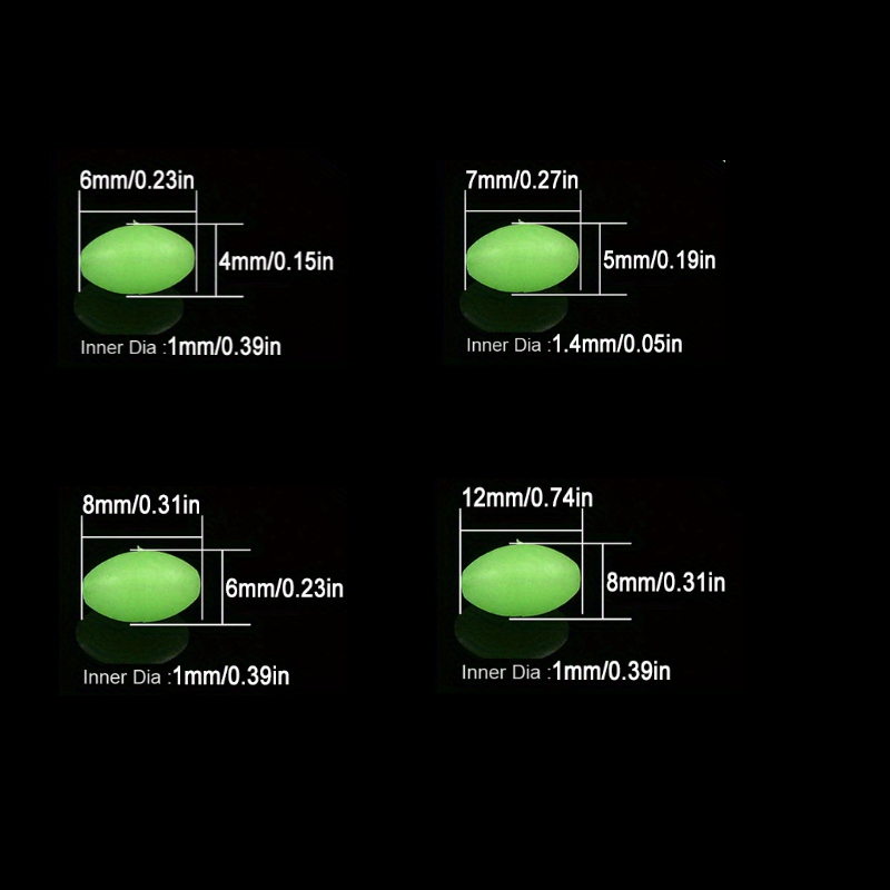 100pcs/lot Oval Night Luminous - Fishing Lure Accessories บทวิจารณ์และราคา