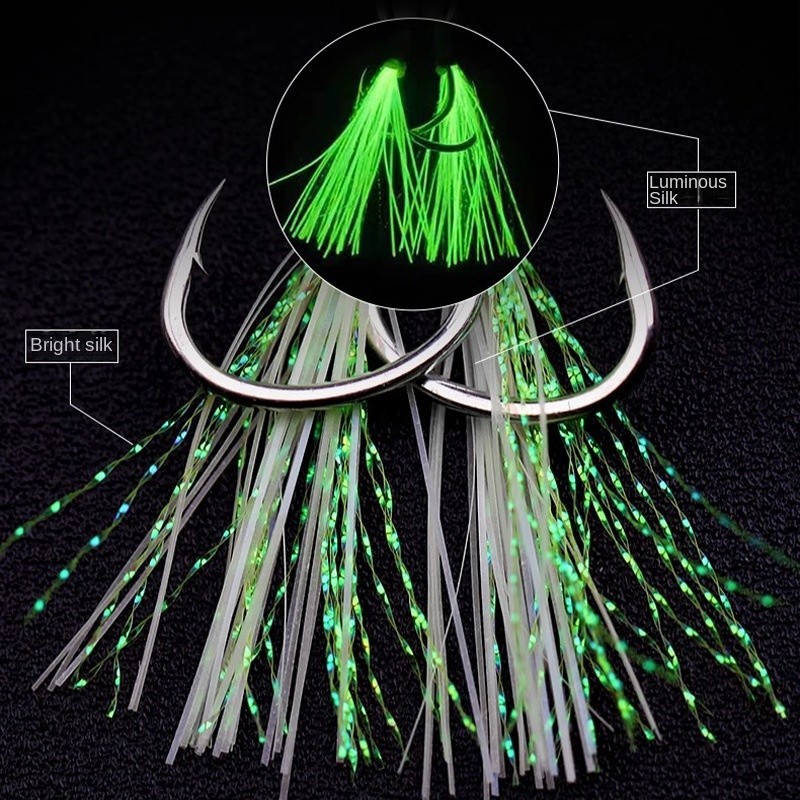 Luminous Fishing Hook 1/0-4/0  - Fishing Lure Jig บทวิจารณ์และราคา