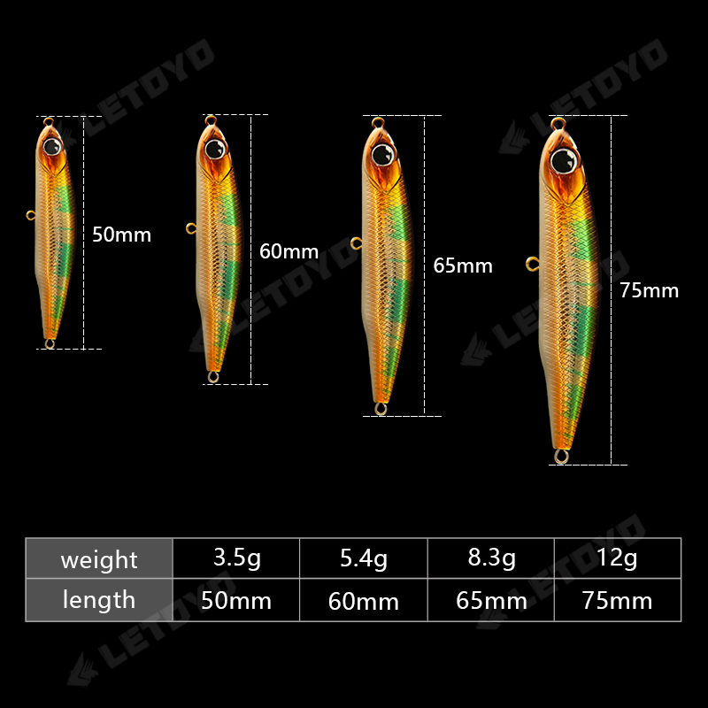 LETOYO Sinking Pencil 17g 12g- - Fishing Lure Spinnerbait บทวิจารณ์และราคา