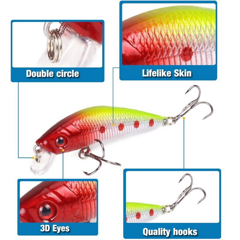 Fishing Lure 70mm 8g 3D Eyes C - Fishing Lure Soft Plastic บทวิจารณ์และราคา