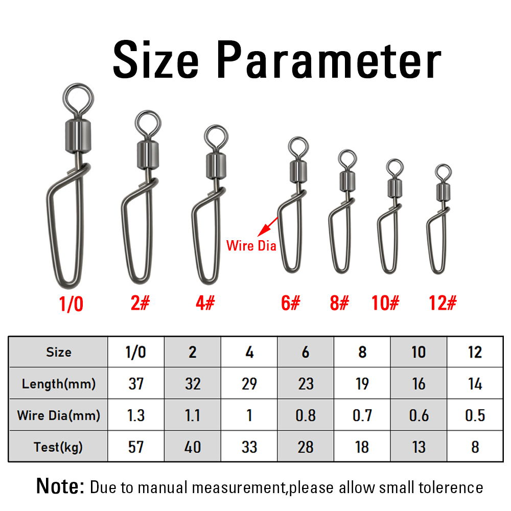 20PCS #12 -1/0 Rolling Swivel  - Fishing Lure Accessories บทวิจารณ์และราคา