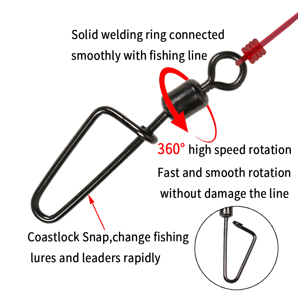 20PCS #12 -1/0 Rolling Swivel  - Fishing Lure Accessories บทวิจารณ์และราคา