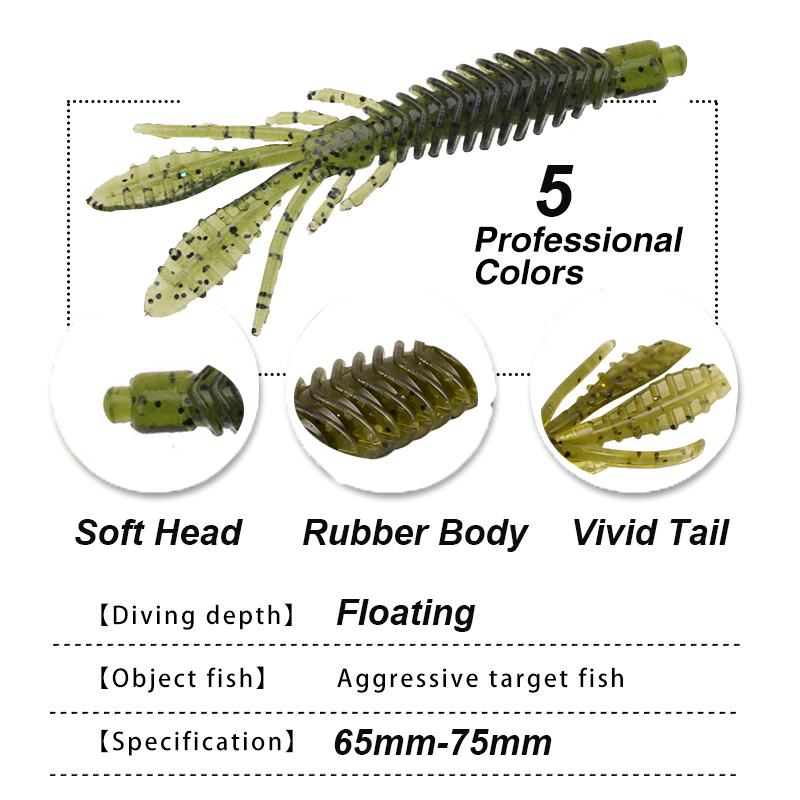 WESTBASS 5PCS Soft Larva Baits - Fishing Lure Spinnerbait บทวิจารณ์และราคา