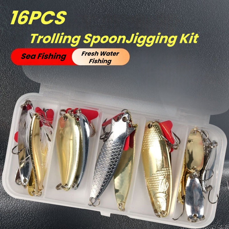Fishing Lure Kit 16 Pcs Sets T - Fishing Lure Spinnerbait บทวิจารณ์และราคา