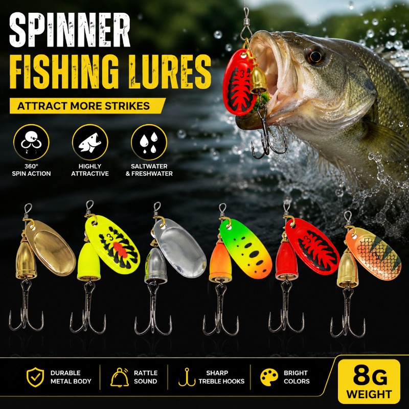 Fishing Spinner Lure 8g Metal  - Fishing Lure Blade Bait บทวิจารณ์และราคา