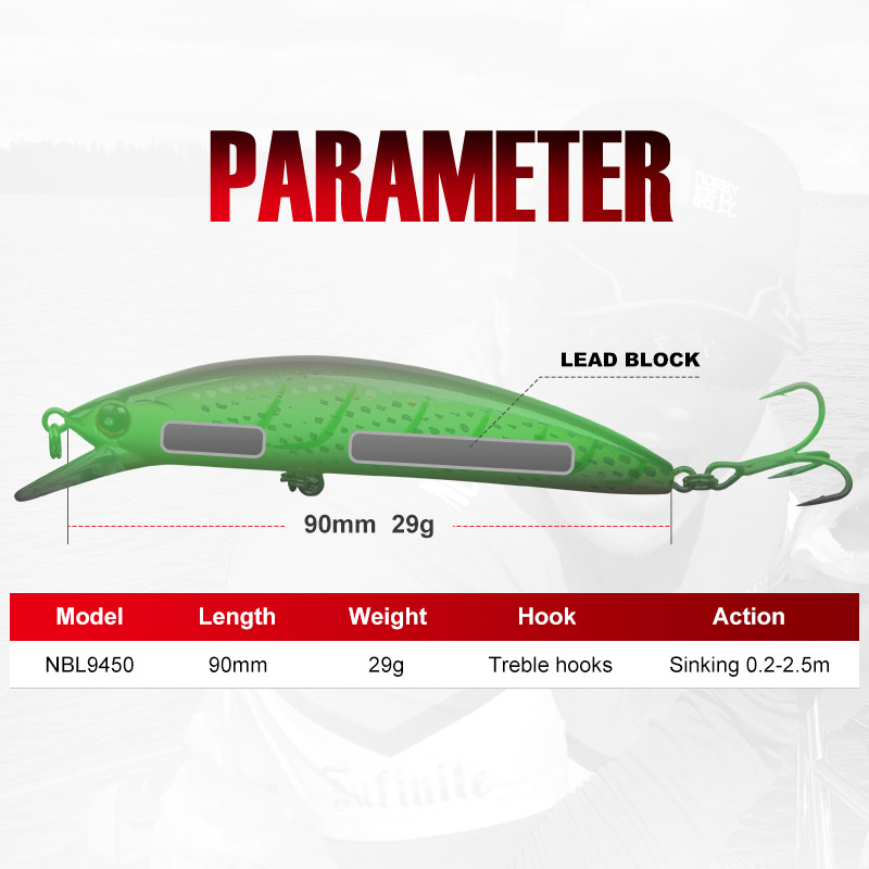 NOEBY Sinking Minnow Lure 90mm - Fishing Lure Jerkbait บทวิจารณ์และราคา